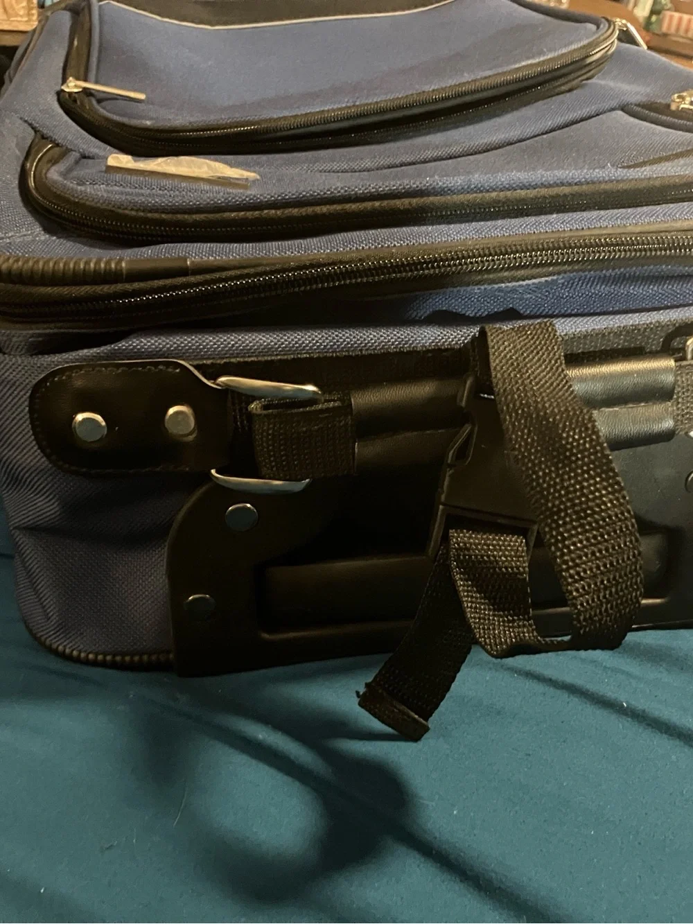Protege carry on suitcase never used , 20”x14”x7” , blue with black trim